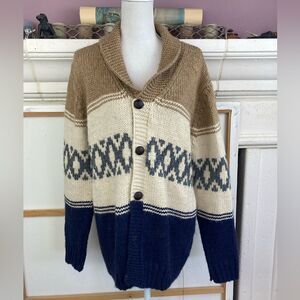 Filippo Novelli Italy chunky oversized alpaca blend cardigan funky grandpa